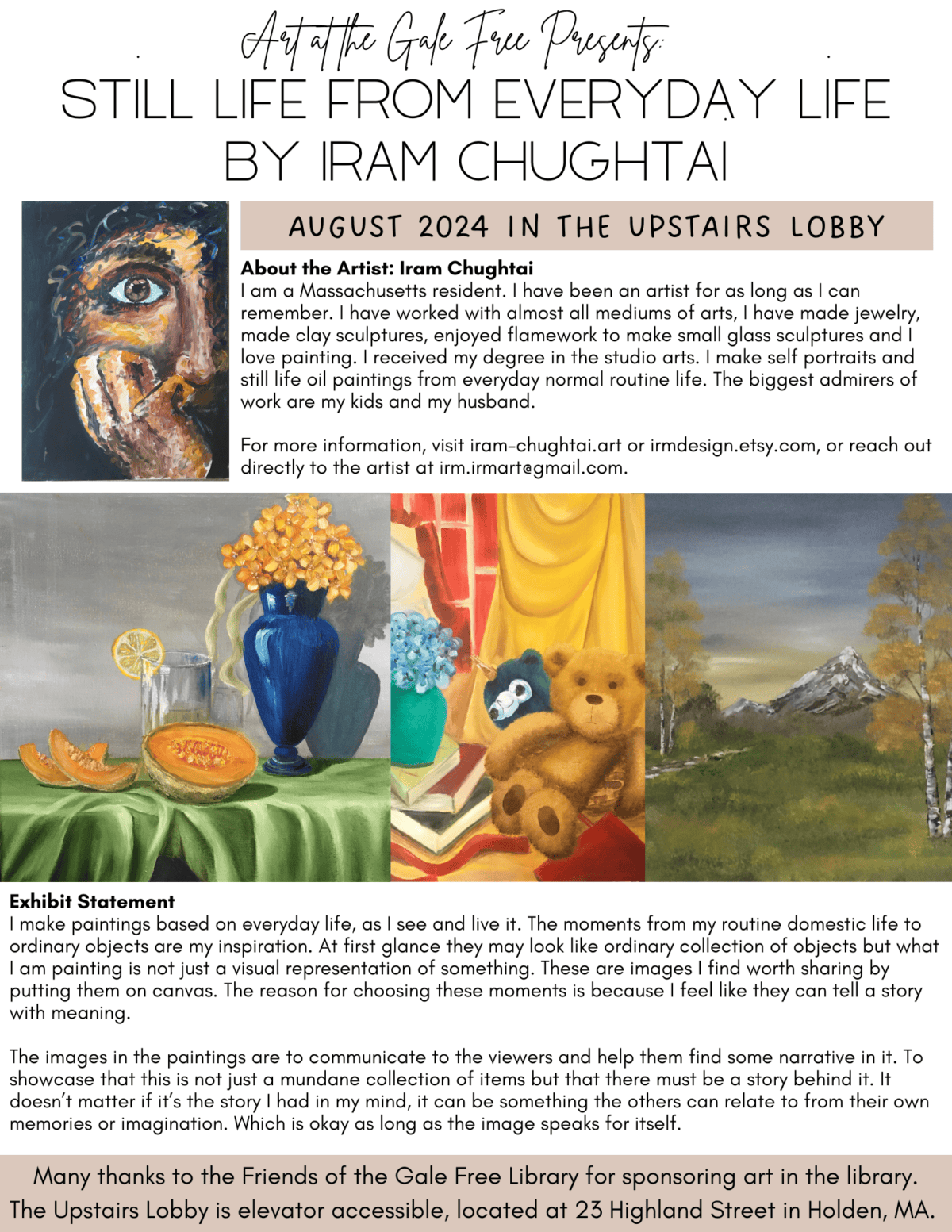 august 2024 art at the gale free iram chughtai