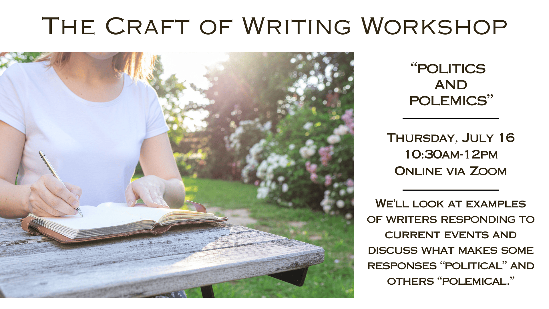 cc craft of writing july 2026