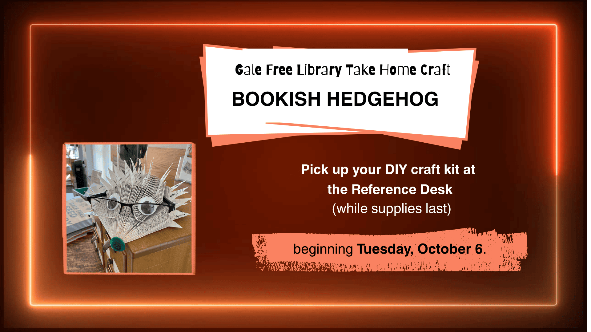 hedgehog take home craft october 2026