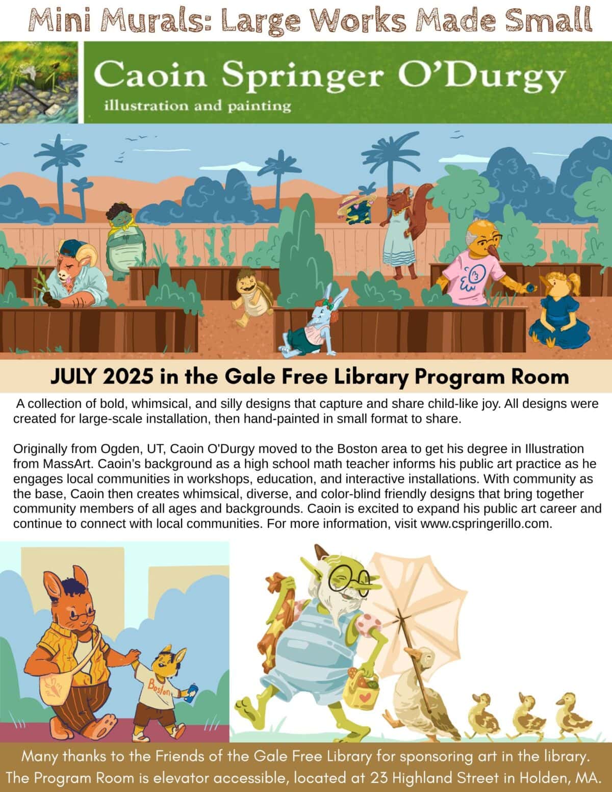 july 2025 art at the gale free caoin springer o'durgy