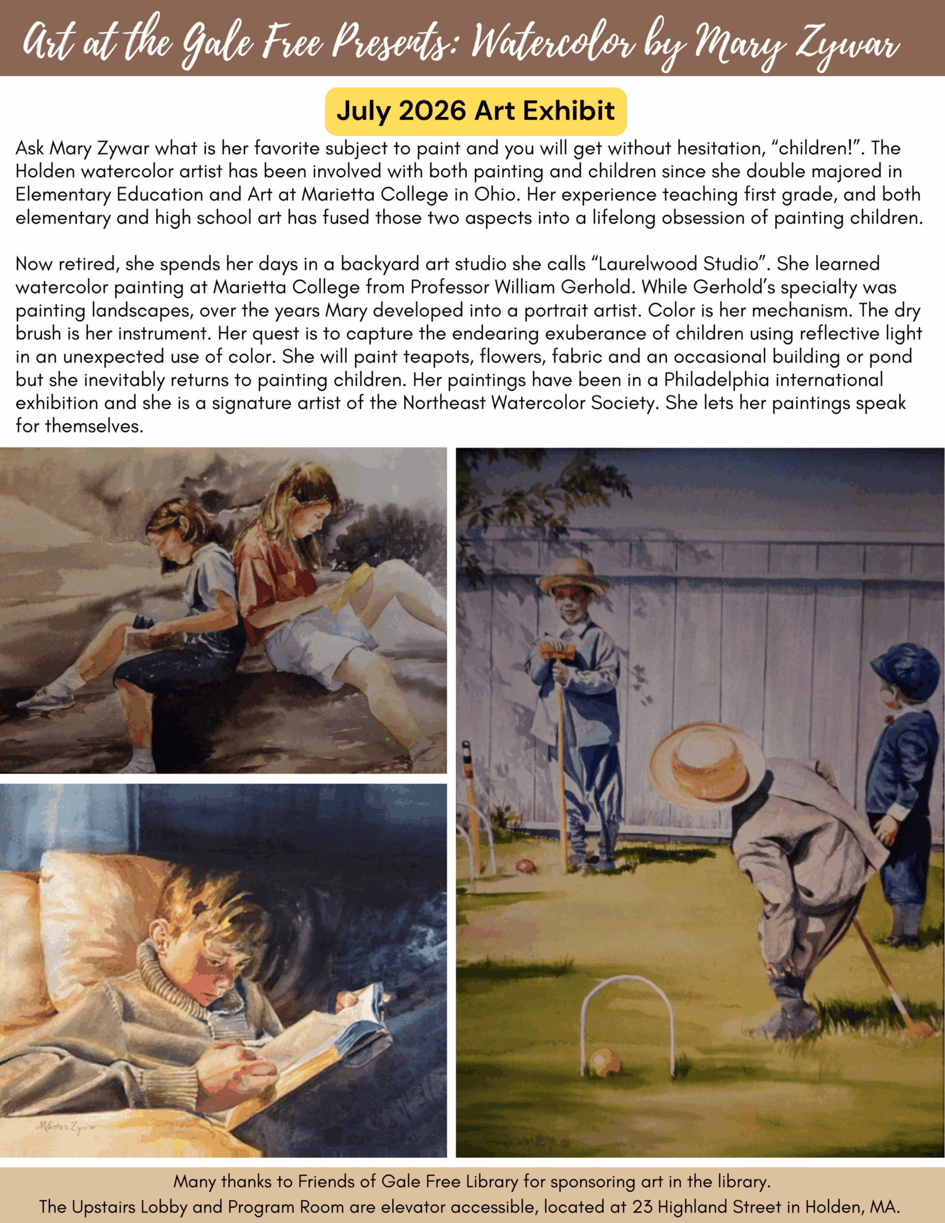 july 2026 art at the gale free mary zywar