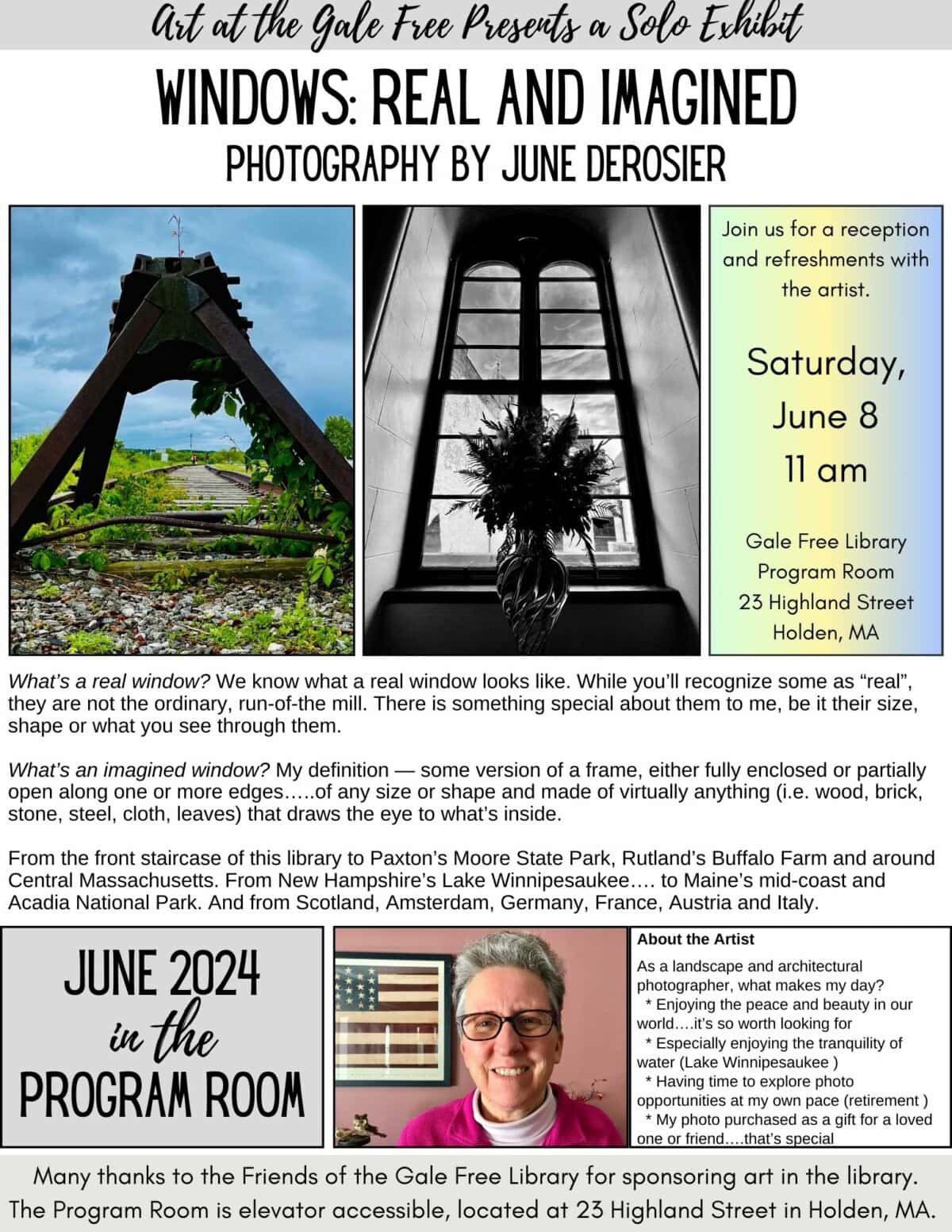 june 2024 art at the gale free june derosier