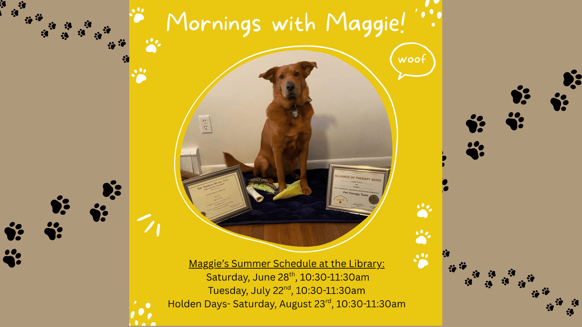 Maggie Visits to the Library summer 2025