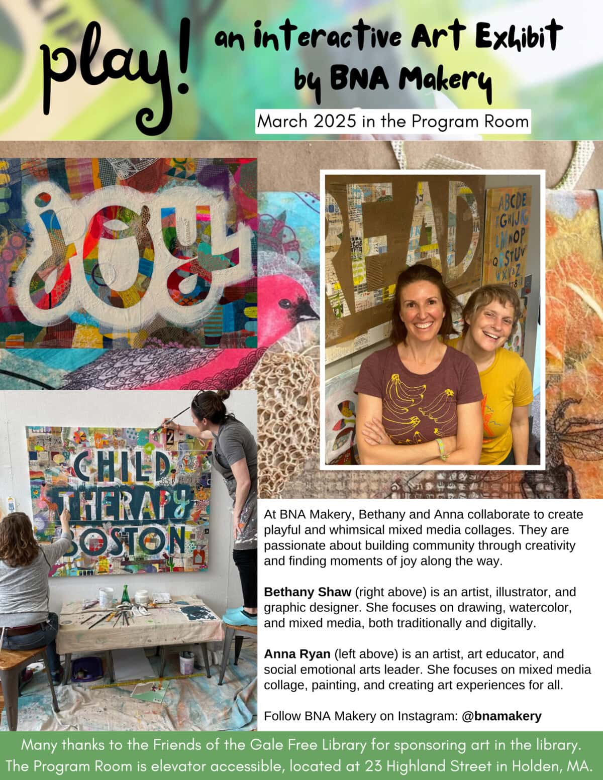march 2025 art at the gale free bna makery