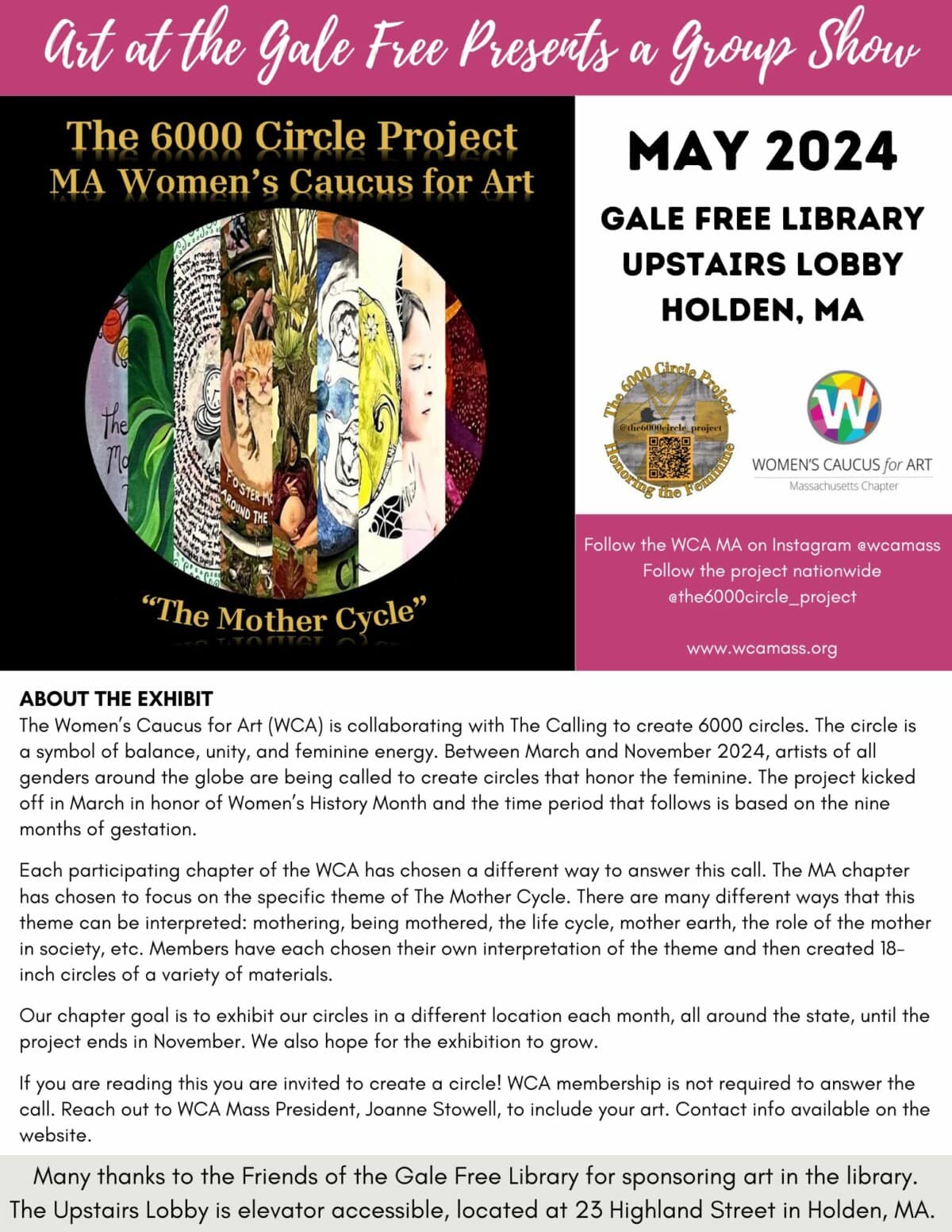 may 2024 art at the gale free wca mass group show