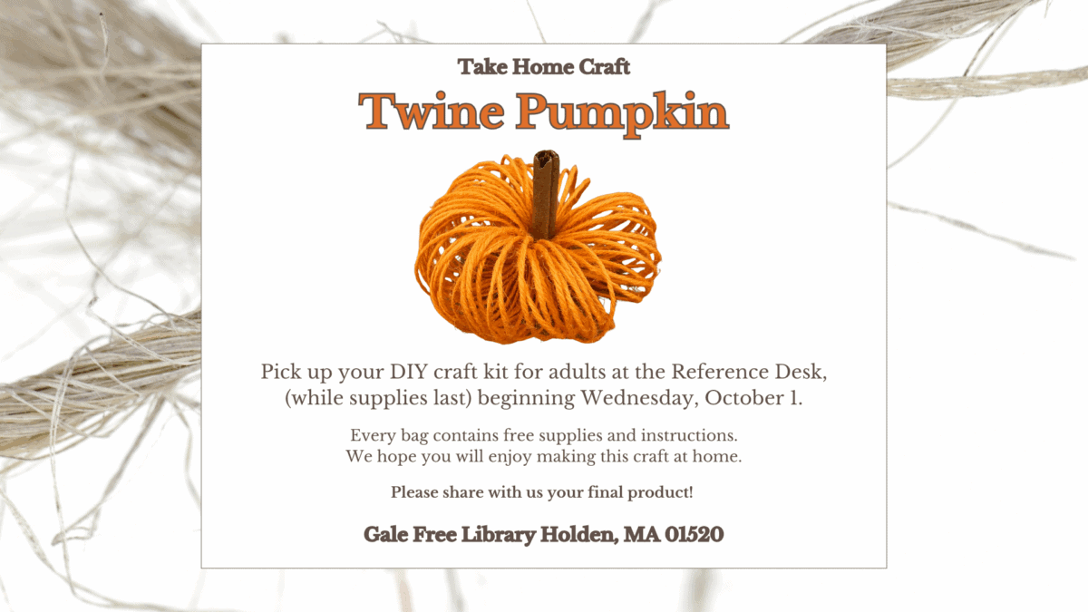 october 2025 take home craft twine pumpkin