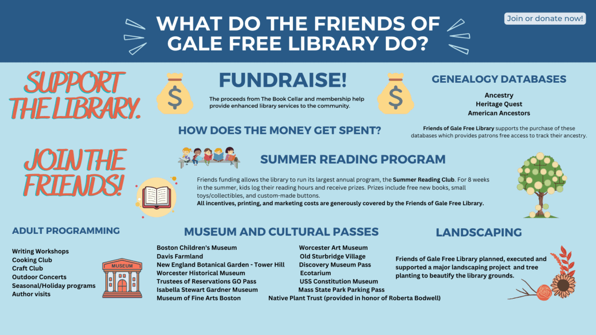 what do the friends of gale free library do -wide cover